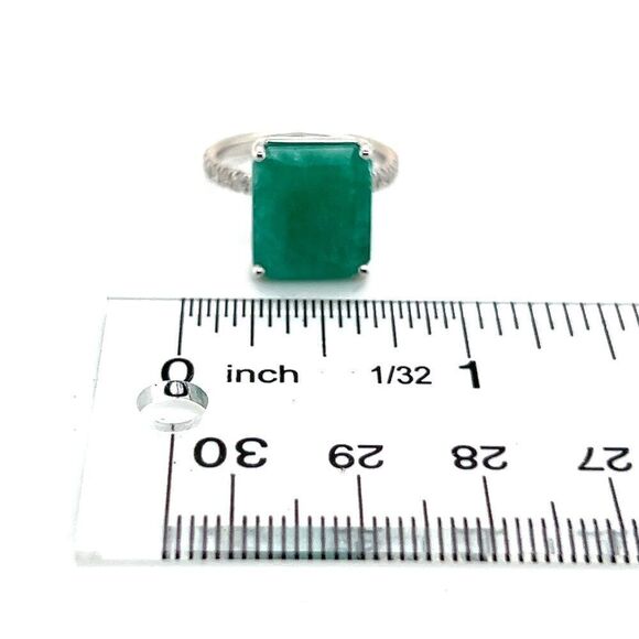 Natural Emerald Diamond Ring 6.5 14k WG 8.27 TCW Certified $4,950 310998 - Picture 9 of 10